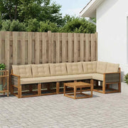 Set di divani da esterno 7 pz Naturale e Beige 3381997
