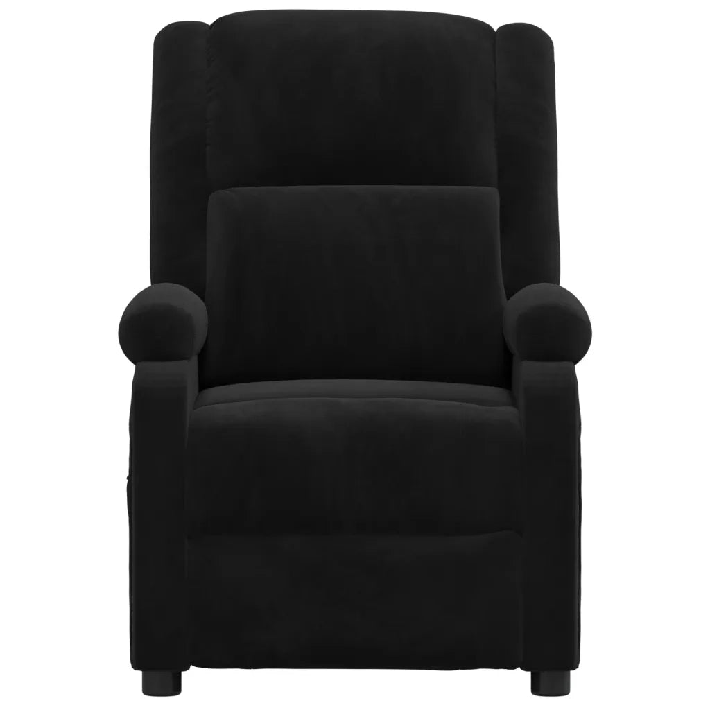 Poltrona Elettrica Massaggiante Reclinabile Nera in Velluto cod mxl 31724