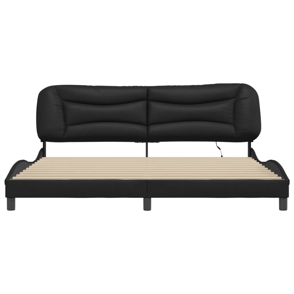 Giroletto con LED senza Materasso Hvar Nero 200x200 cm 3213955