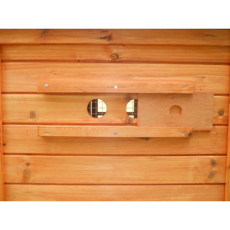 Pollaio da giardino compatto in legno 198x75 cm – per 3-4 galline – pareti 10 mm con voliera e nido di cova – PO2070 Foresta