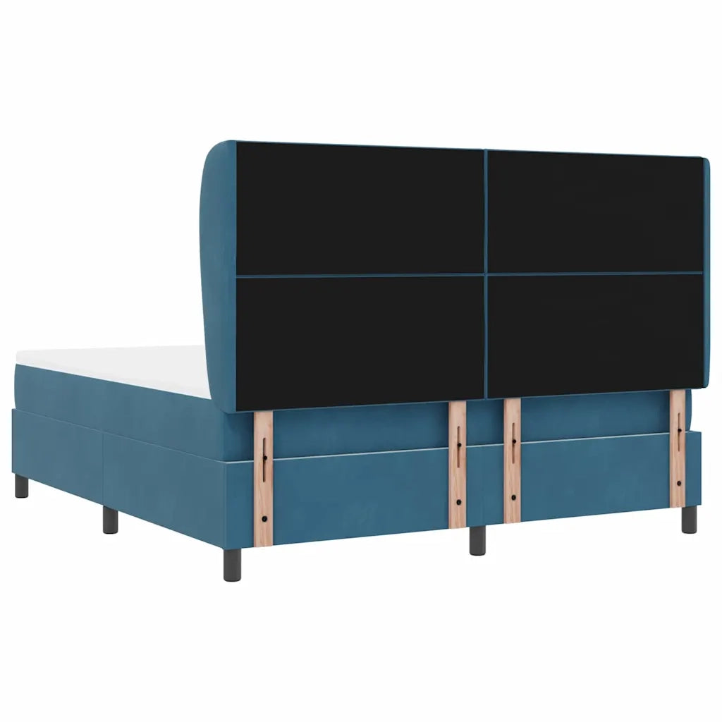 Letto a molle con materasso Blu Scuro 200 x 180 cm Velluto 3340998