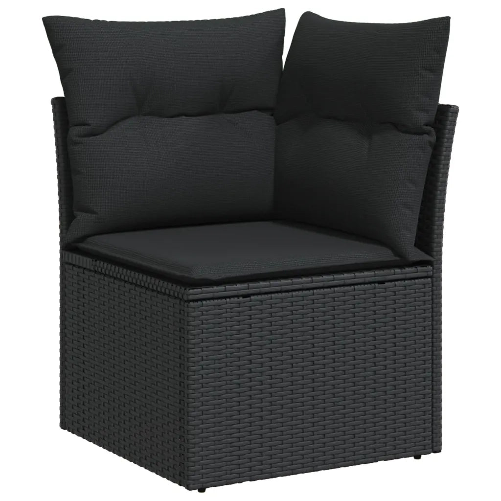 Set Divani da Giardino con Cuscini 7pz Nero Polyrattan 3256349