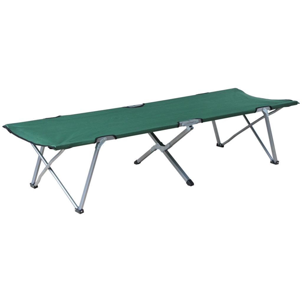 Letto Pieghevole da Campeggio in Tessuto Oxford 600D con Struttura in Metallo ¨C zephmum ¨C Verde 193x64x40 cm