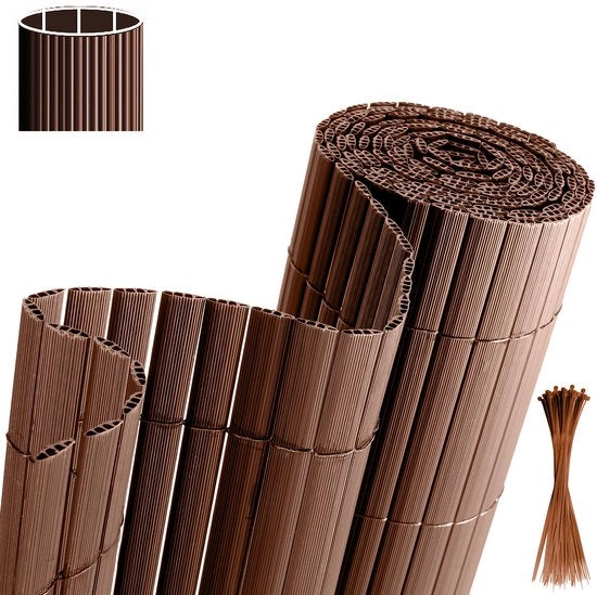 Schermo per giardino in PVC da 0,8x5m per la privacy – separazione per giardino e schermo per balcone da 0,8x5m in colore marrone