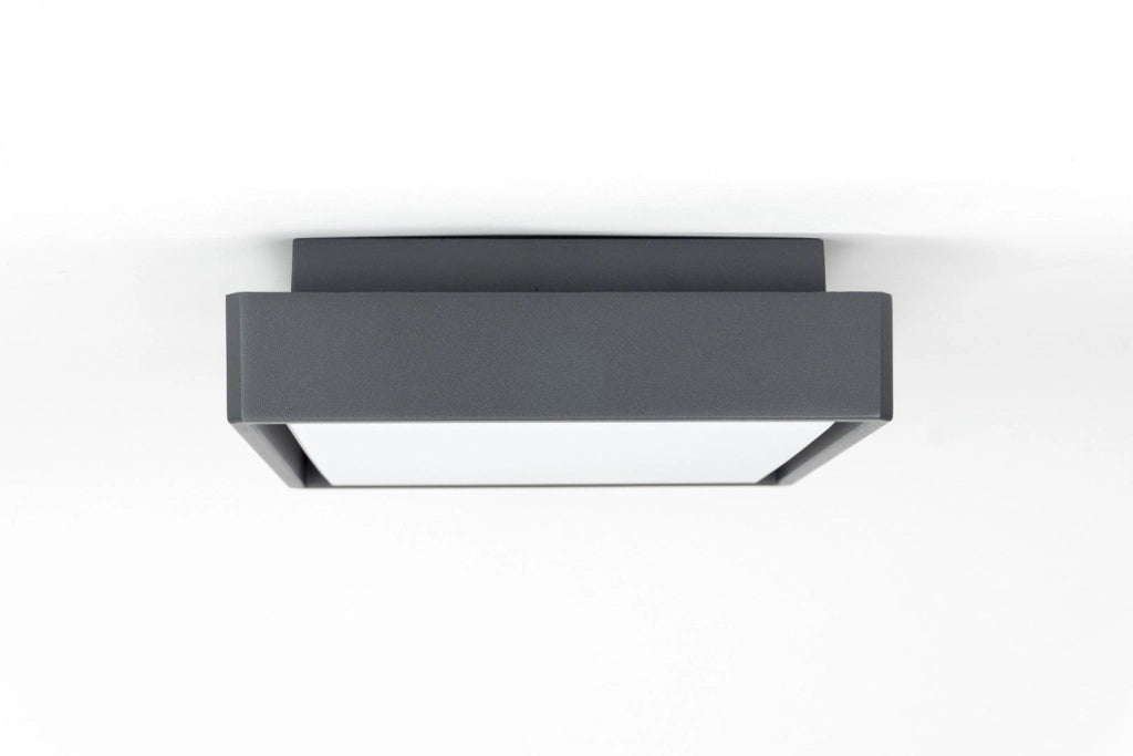 Plafoniera esterna LED 18W quadrata grigio scuro IP65