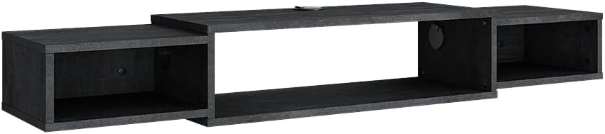 Mobile tv Nordic, Bianco, 139.7 x 20.3 cm con ripiani aperti, adatto al montaggio a parete per una configurazione flessibile degli spazi
