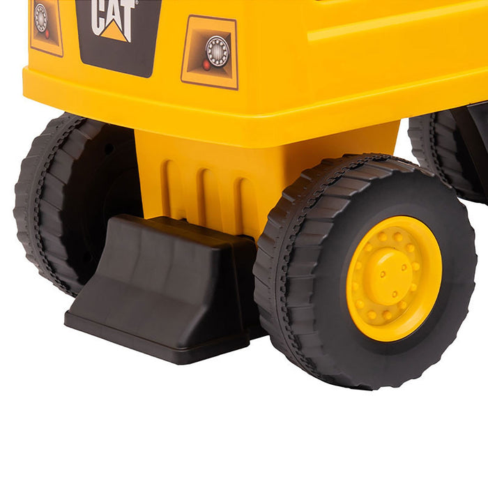 Escavatore Cavalcabile 88x28x48 cm per Bambini con Benna Manovrabile Caterpillar Giallo