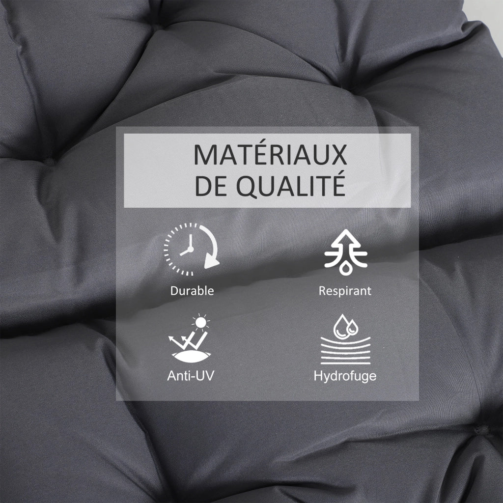Cuscini per sedie da giardino ¨C zephmum ¨C Grigio 98x50x8 cm