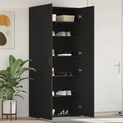 Mobile per scarpe-Scarpiera Nero 80 x 35.5 x 180 cm Legno multistrato 304582
