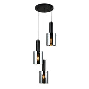 Lampadario Italux Sardo nero moderno 3 luci E27 vetro