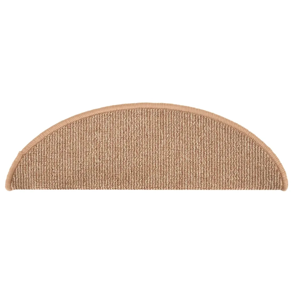 Tappetini per scale 15 pz 56x17x3 cm Marrone chiaro Semicircolari 149851
