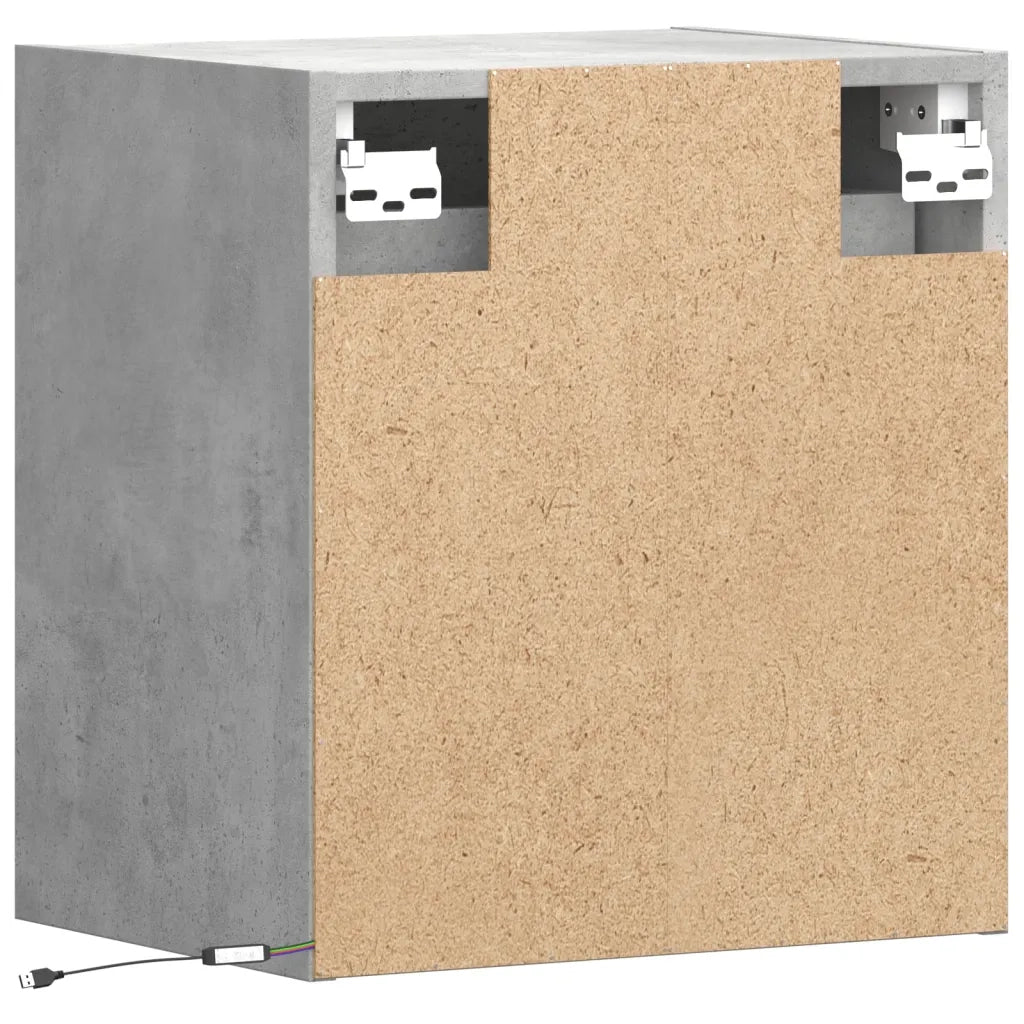 vidaXL Mobili TV a Parete con Luci LED 2pz Grigio Cemento 41x31x45 cm