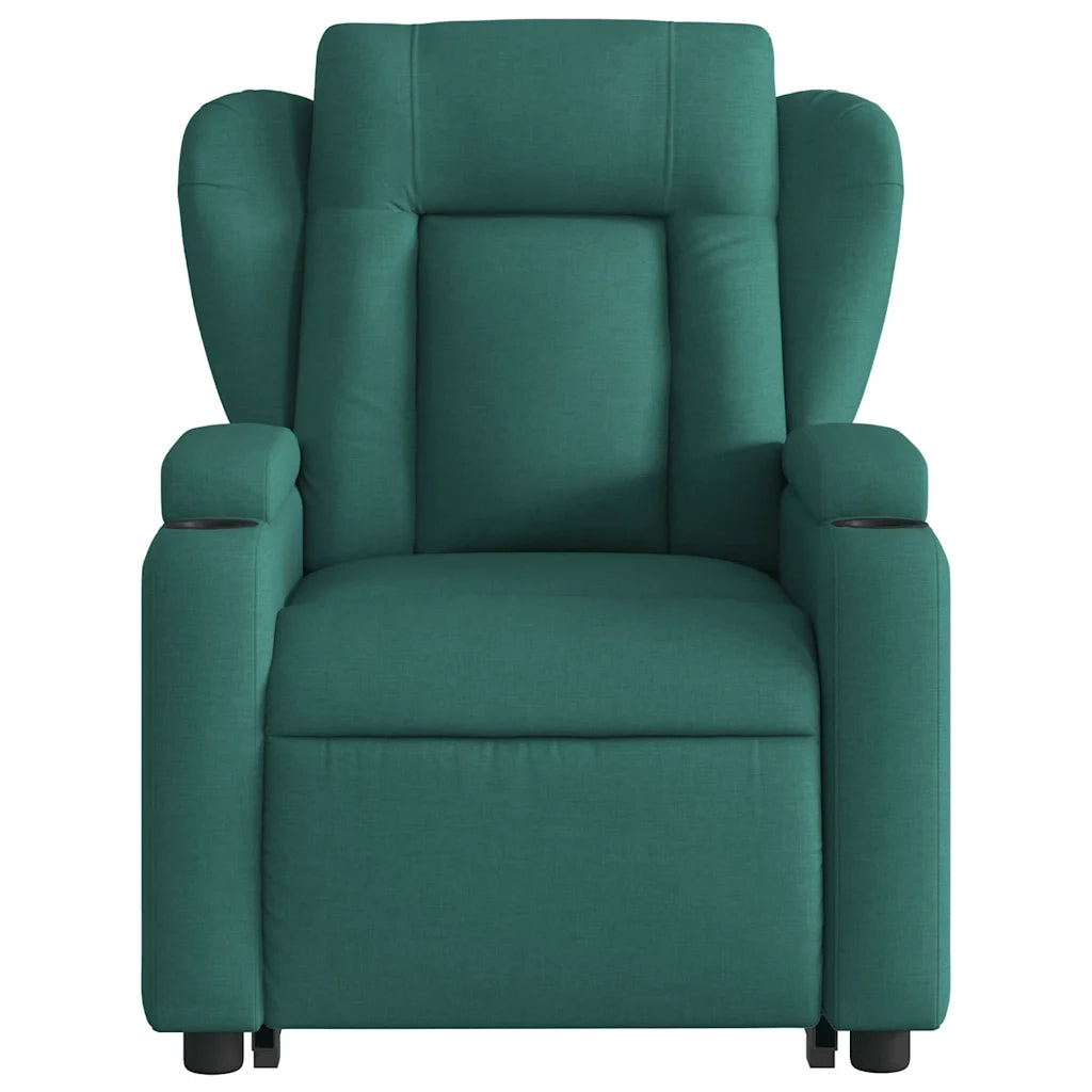 Poltrona Alzapersona Reclinabile Verde Scuro in Tessuto 3204488