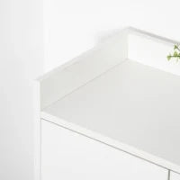 Mobile Scarpiera Salvaspazio in Legno Bianco con Ripiano Aperto, Armadio Scarpiera di Design per Ingresso, 60x30x92cm
