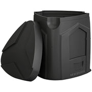 Compostiera da Giardino 78x75x78 cm Triangolare Girevole con 3 Porte in PP Nero
