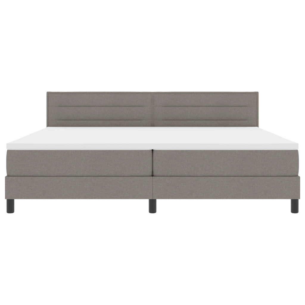 Letto a Rete con Materasso Tortora 200x200 cm Tessuto
