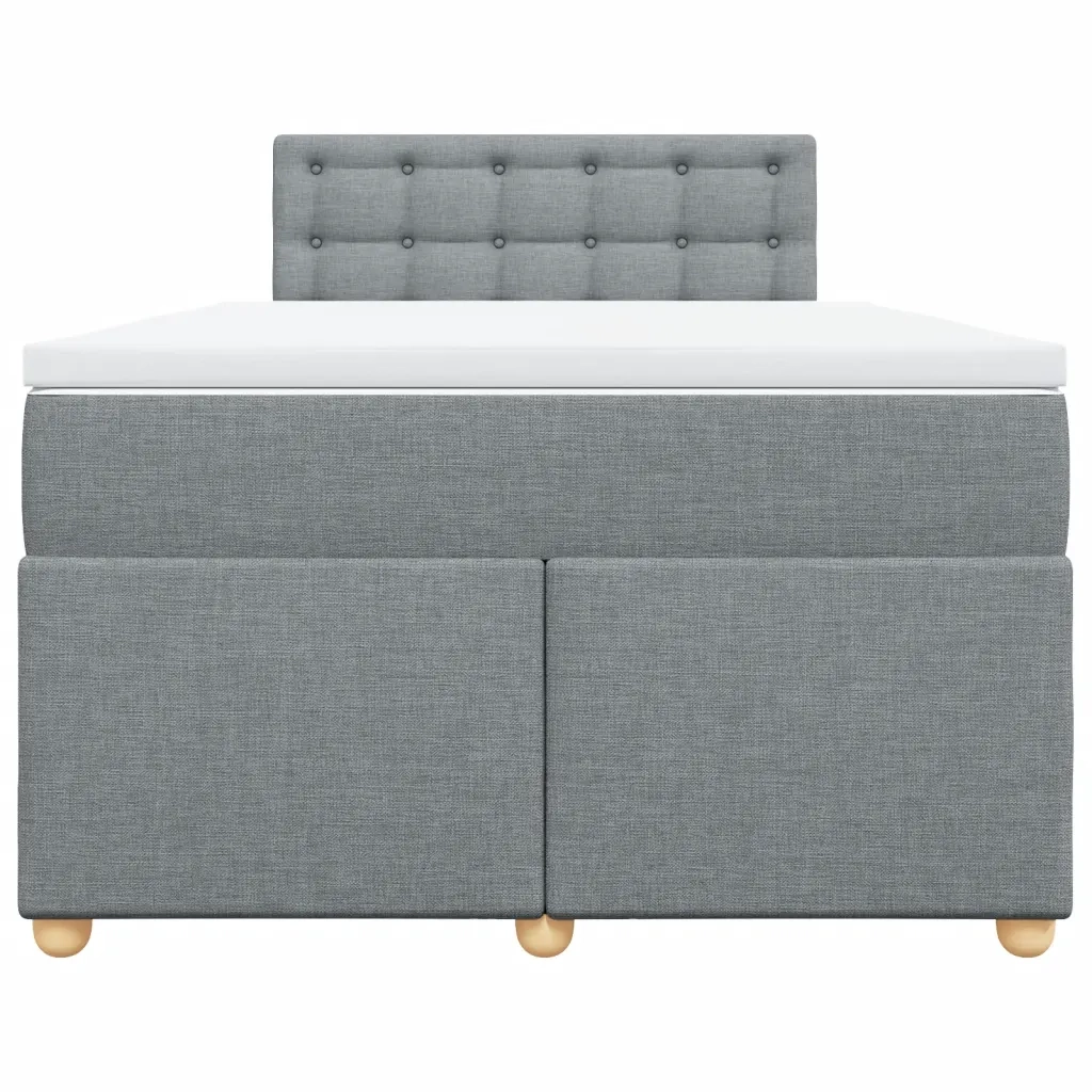 Giroletto a Molle con Materasso Grigio Chiaro 120x190cm Tessuto