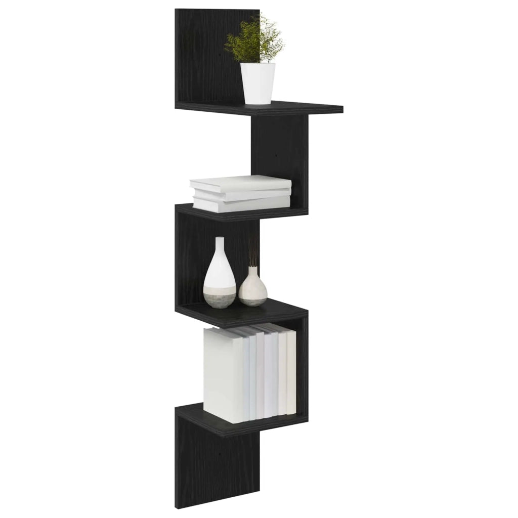Scaffale da parete A parete Rovere Nero 32 x 21 x 107 cm 8012133