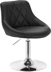 Casa Sedia Alta per Cucina con Schienale in PU, senza Poggiapiedi, l'altezza può essere regolata tra 42-58 cm, Nero, BH241sz-1