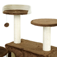 Albero tiragraffi per gatti marrone/beige 130 cm Albero per arrampicarsi Tiragraffi Gatto