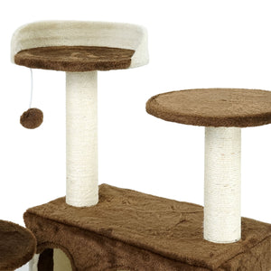 Albero tiragraffi per gatti marrone/beige 130 cm Albero per arrampicarsi Tiragraffi Gatto