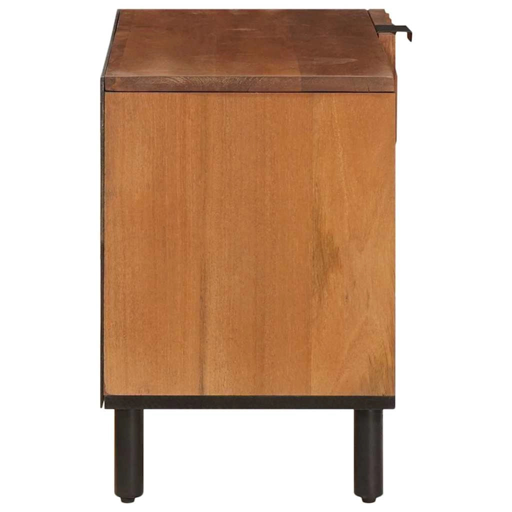Mobile TV moderno e compatto con spazio interno design pulito 80 x 33 x 46 cm legno di mango marrone 02_0057776
