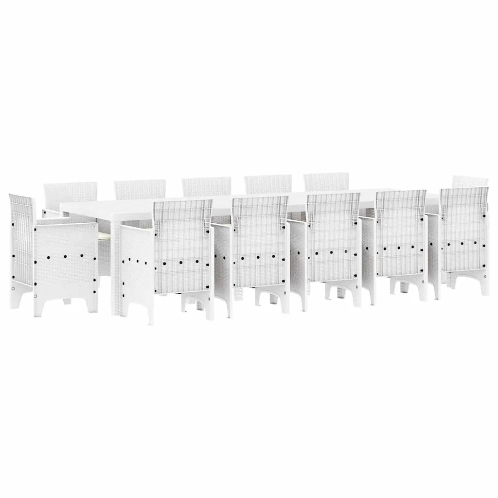 Set da Pranzo per Giardino con cuscino 13 pcs Bianco 3378626
