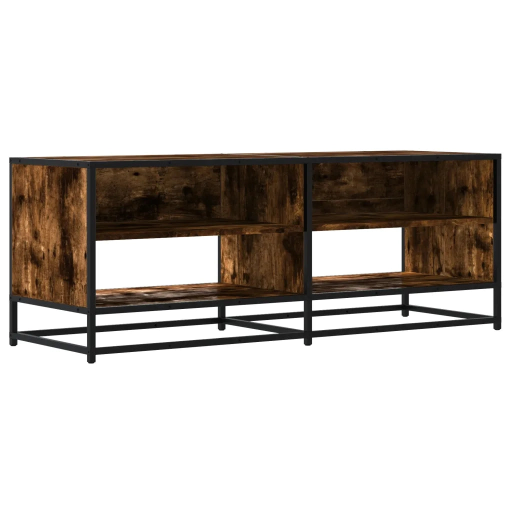 vidaXL Mobile TV Rovere Fumo 120,5x40x46cm Legno Multistrato e Metallo