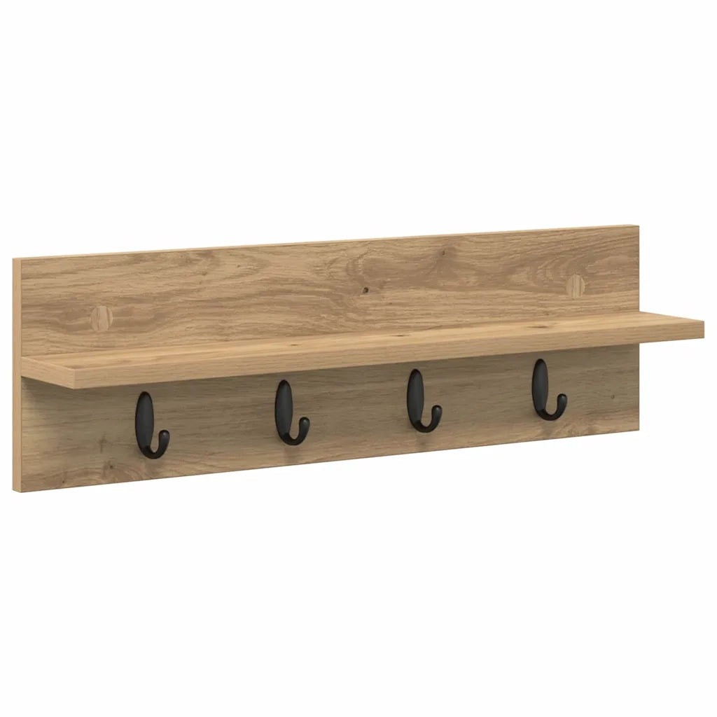 vidaXL Appendiabiti a muro rovere artigianale 60 x 10.5 x 18 cm
