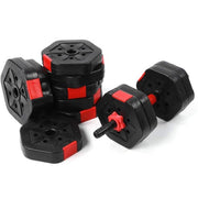 Trade Shop - Set Manubri Bilanciere Con Biella Regolabili 15kg Allenamento Corpo Palestra Casa -