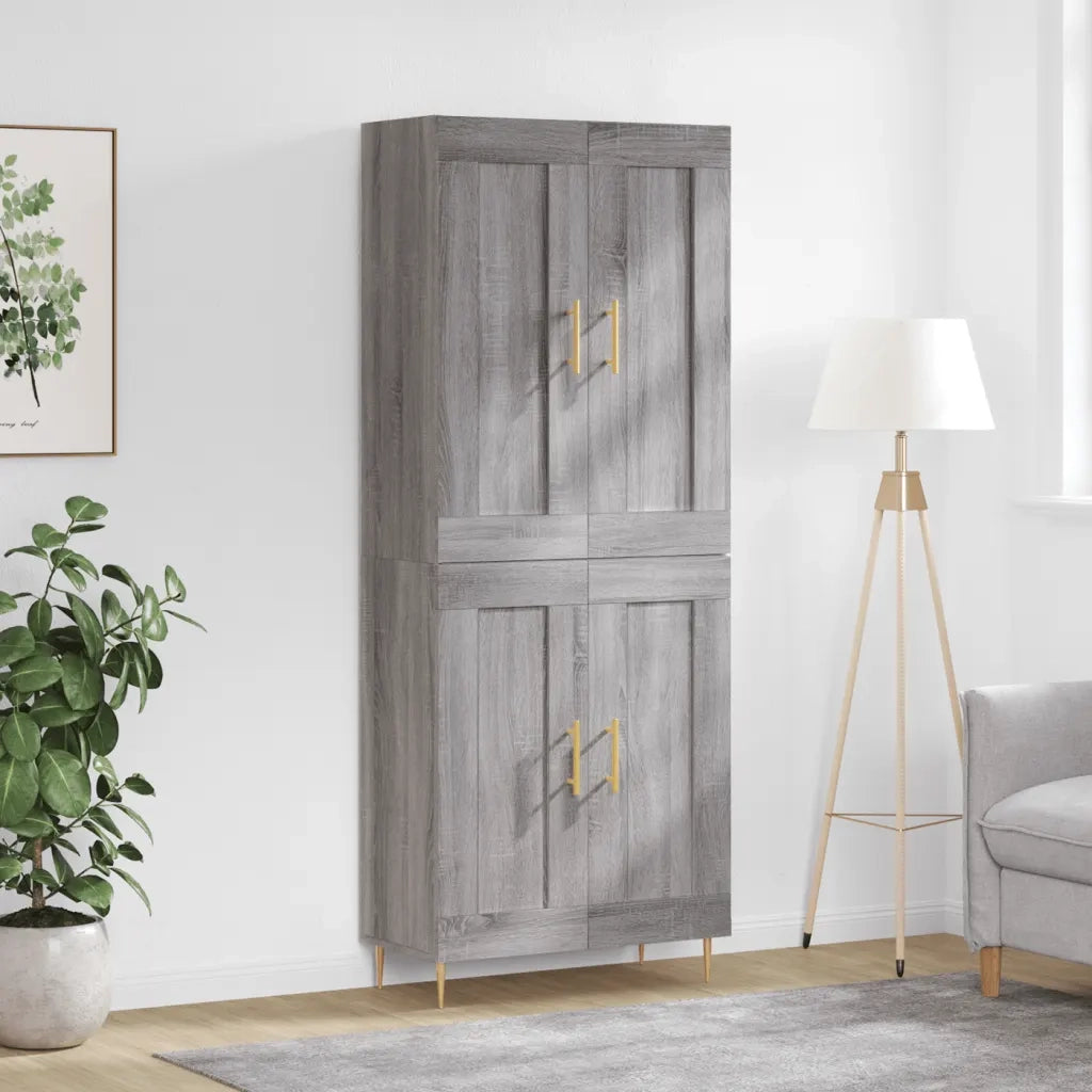 Credenza Grigio Sonoma 69,5x34x180 cm in Legno Multistrato 3199679