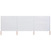 Paravento a 3 pannelli in tessuto 400 x 160 cm bianco sabbia 02_0008807