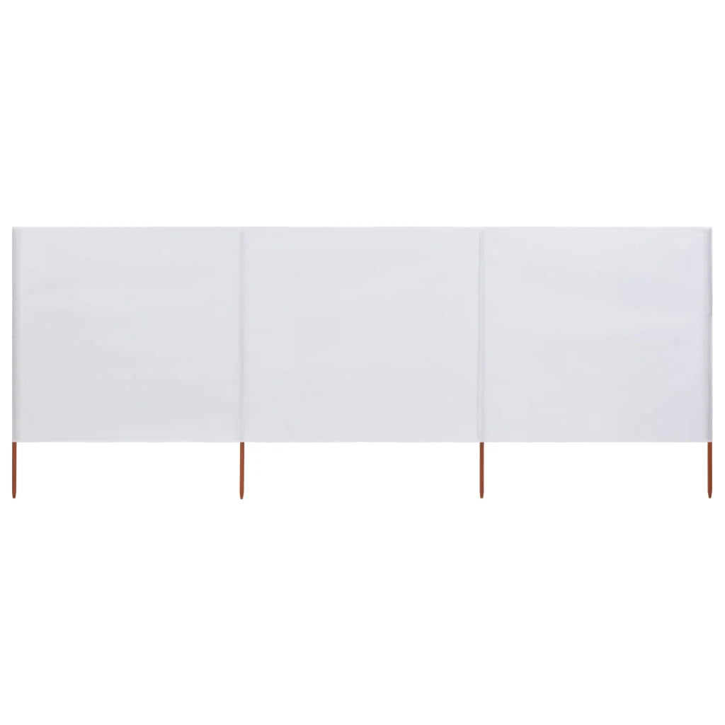 Paravento a 3 pannelli in tessuto 400 x 160 cm bianco sabbia 02_0008807