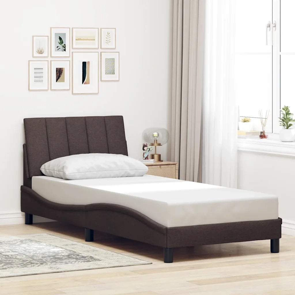 Giroletto senza Materasso Hanko Marrone Scuro 90x190 cm Tessuto 3310429