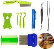 Kit di rimozione segni 10 pezzi - pinzetta per disegno - pettine per disegno - portatile - sicuro - duraturo in plastica/acciaio inossidabile - kit di rimozione parassiti