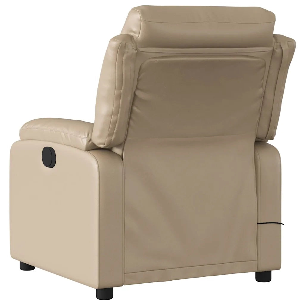 Divano Sedia-Poltrona Reclinabile Massaggio Elettrica Cappuccino Similpelle 300420