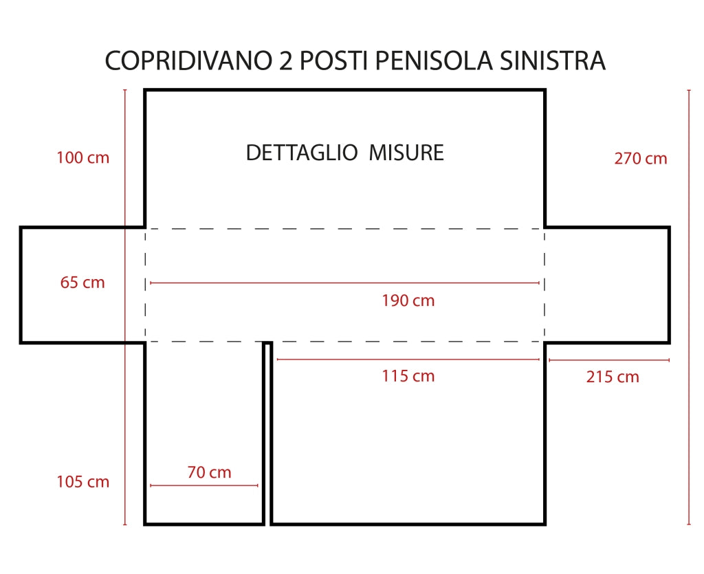 Copridivano Trapuntato con Penisola Destra o Sinistra  Marrone - 190 penisola sinistra