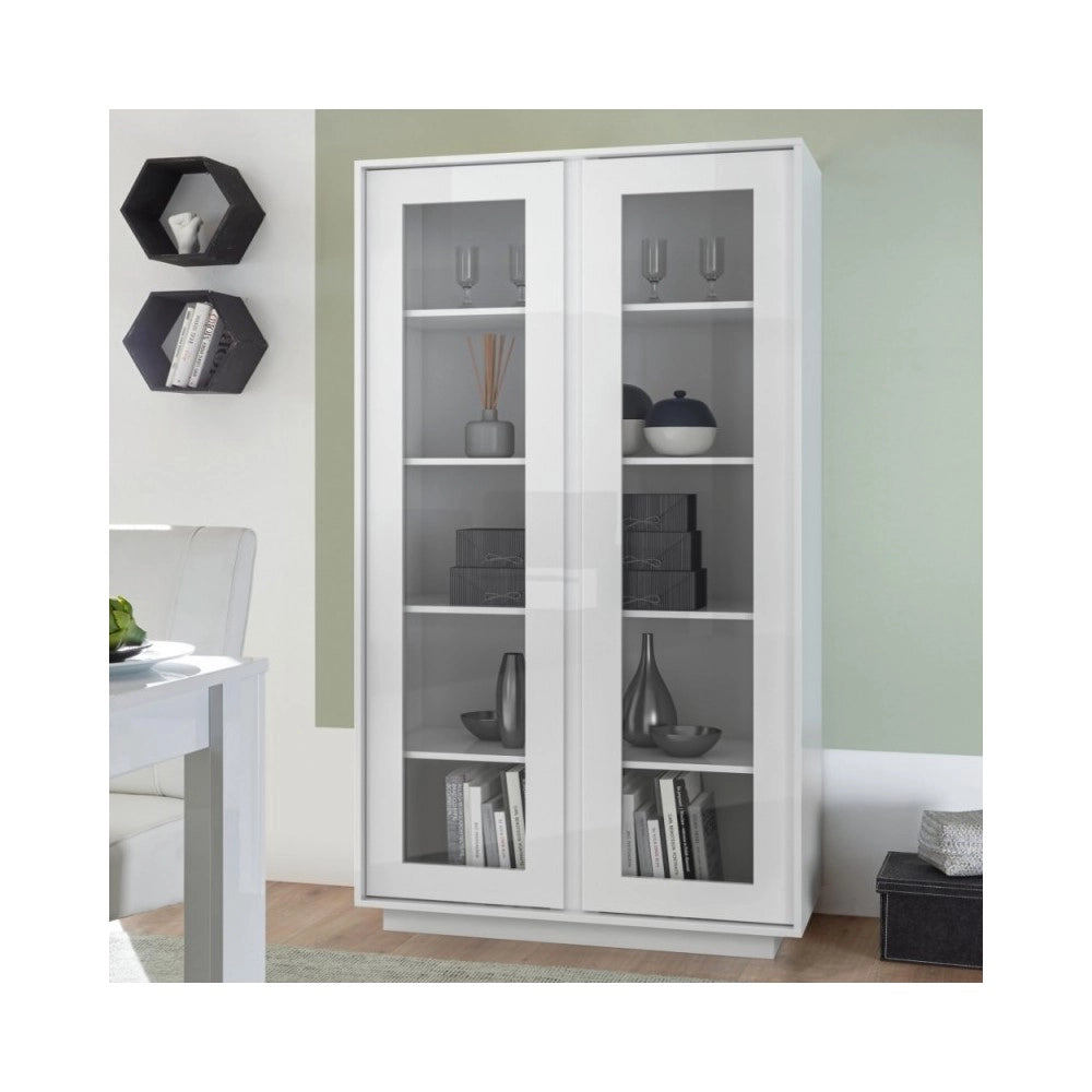 Vetrina 2 ante bianco lucido Ice 92x43x179H