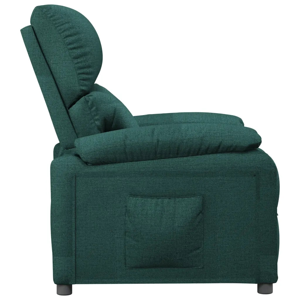 Poltrona Reclinabile in Tessuto Verde Scuro 342456