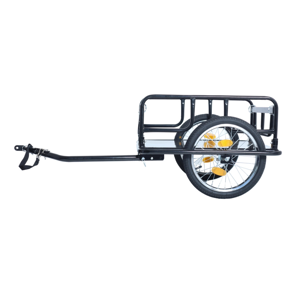 Rimorchio cargo per bicicletta pieghevole in acciaio nero; 50 kg; ruote da 16"