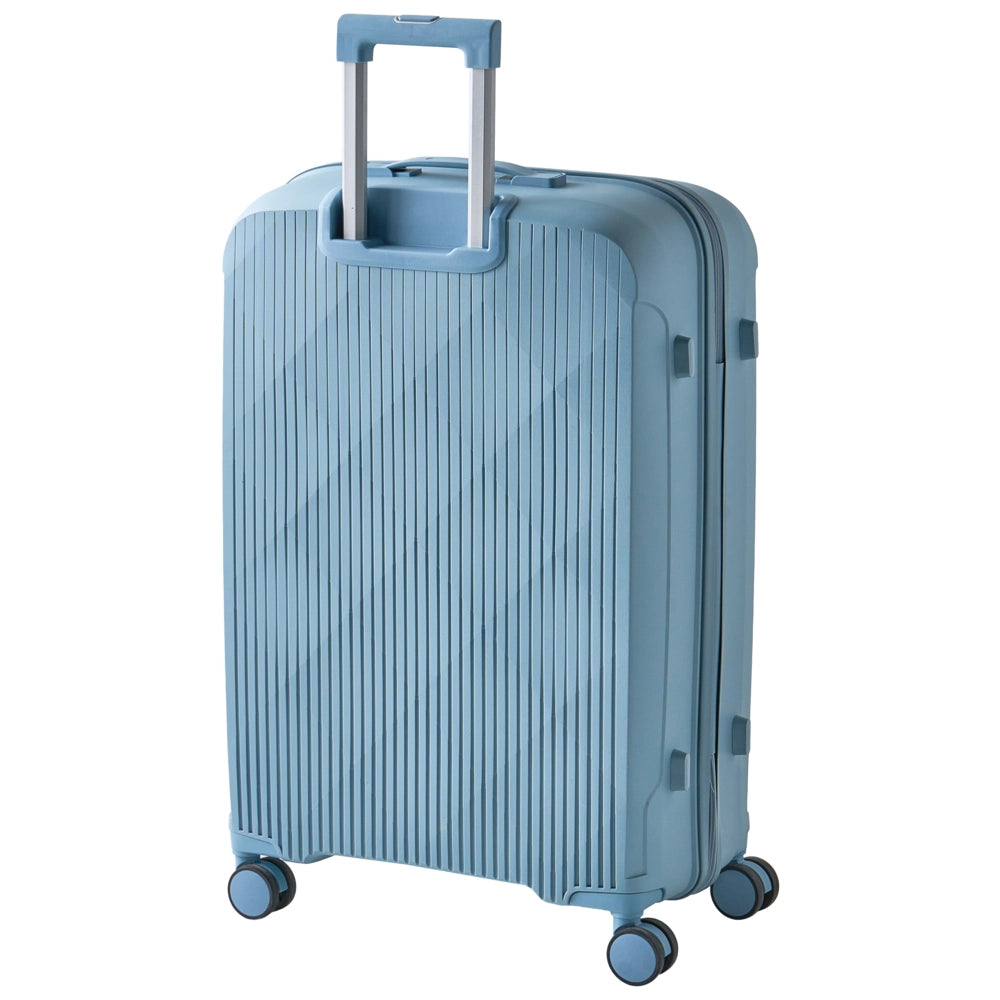 Set di 3 valigie rigide blu Materiale sintetico Lucchetto TSA in ferro Ruote silenziose Cerniera antifurto 3 misure stile Moderno