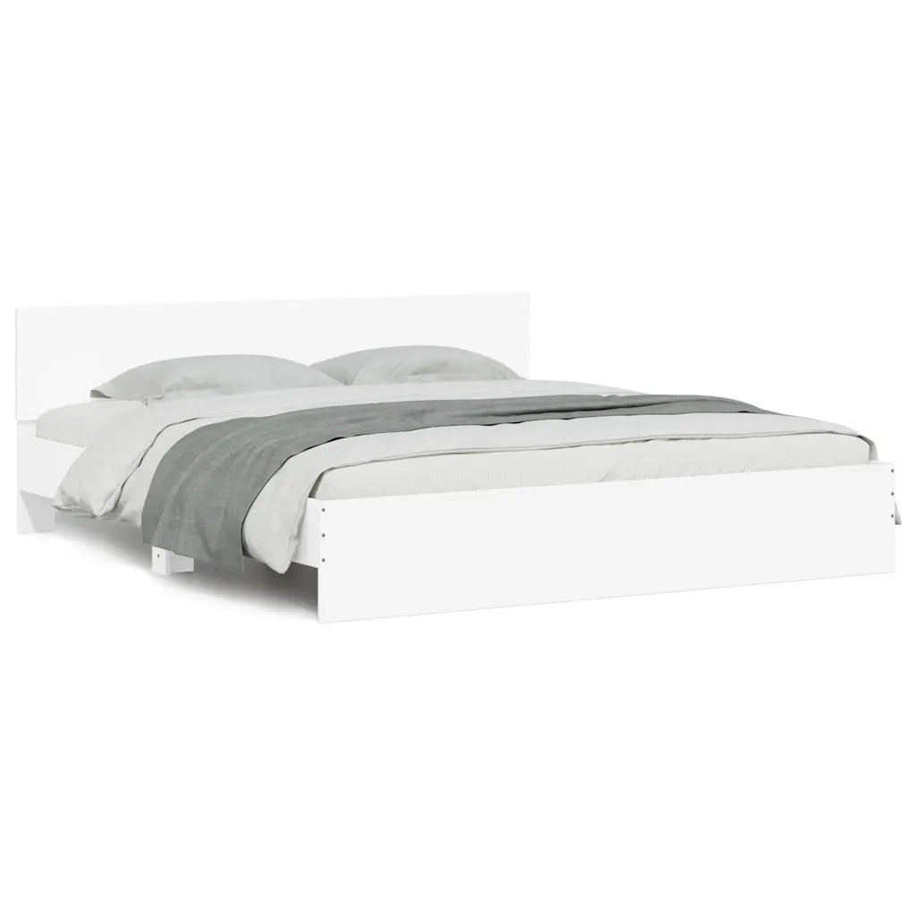 Giroletto con Testiera-Struttura Letto con testiera Bianco 180x200 cm
