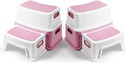 Scaffale per bambini 2 gradini - anti-scivolo e anti-scivolare - rosa - da 1 anno in su - set da 2 - set di toilette per bambini