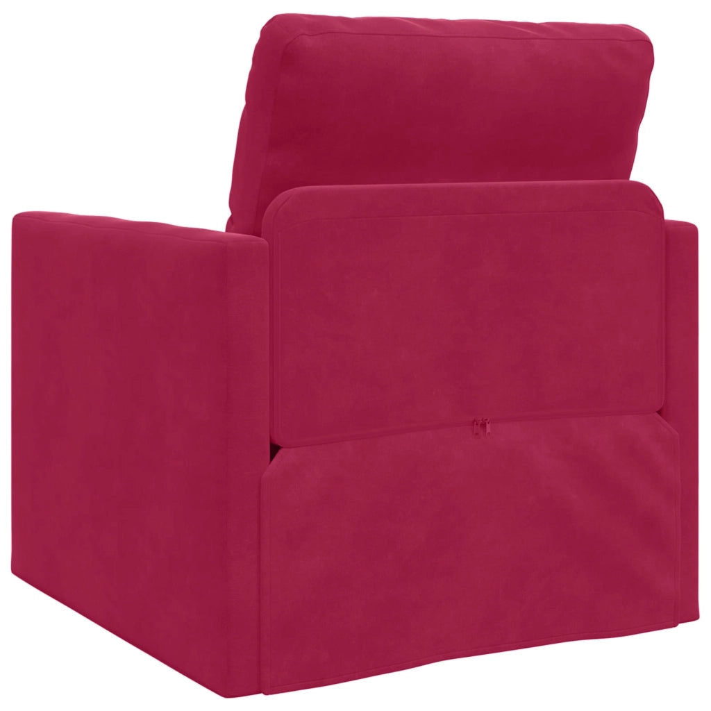 Divano letto Rosso Vino 74 x 77 x 81 cm Velluto 4106615