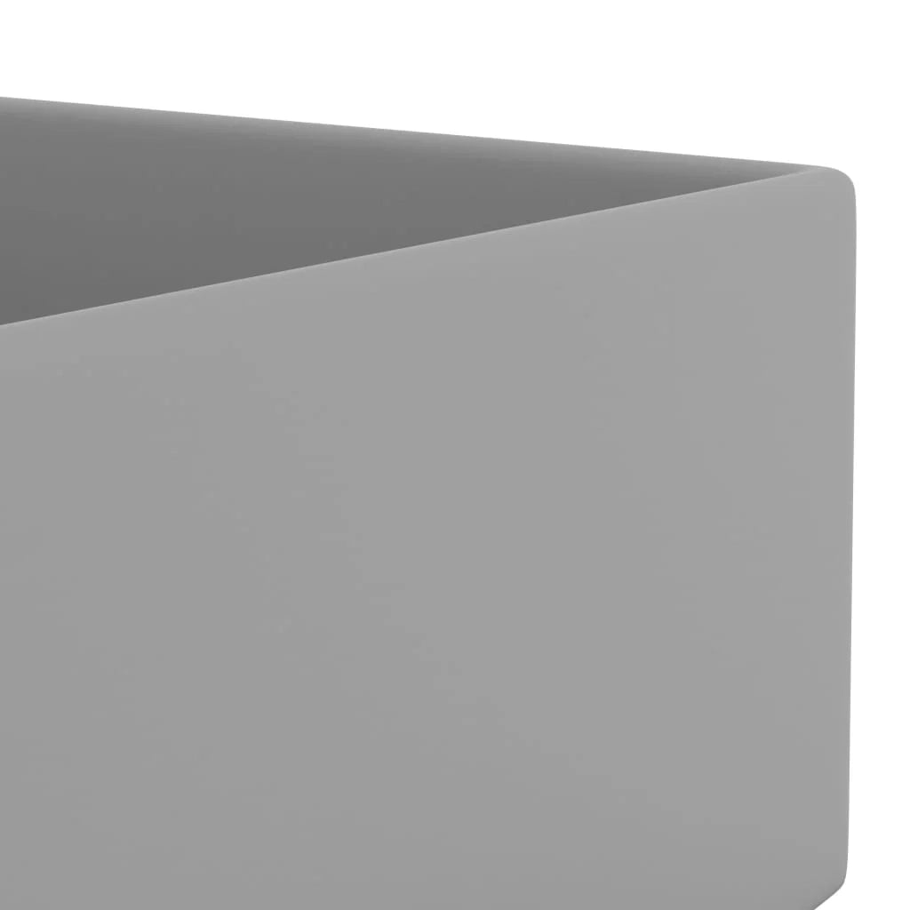 Lavandino da bagno con troppopieno in ceramica 48 x 25 cm grigio chiaro 02_0002735