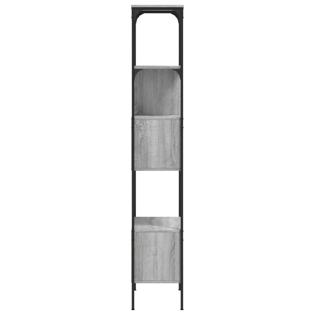 Libreria 5 Ripiani-Scaffale per Libri-Mobile di Stoccaggio Grigio Sonoma 76x33x188,5cm Legno Multistrato