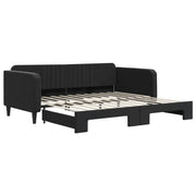 Divano letto | Sof¨¤ letto | Letto singolo Estraibile Nero 100x200 cm in Velluto
