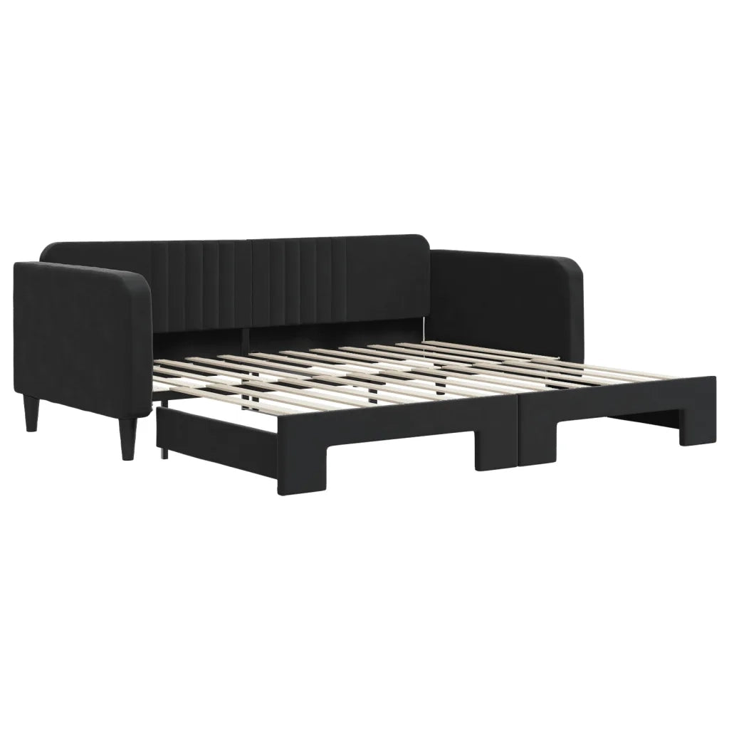 Divano letto | Sof¨¤ letto | Letto singolo Estraibile Nero 100x200 cm in Velluto