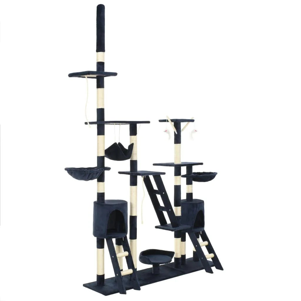 Tiragraffi albero per gatti cuccia per gatti giocattolo peluche sisal 230-250 cm blu 3702049
