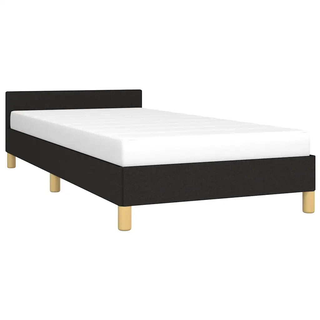 Giroletto con Testiera senza Materasso-Struttura Letto Nero 90x200 cm Tessuto